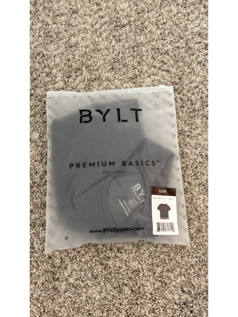 NEW BYLT Premium Basics Drop Cut Lux T-Shirt Men's XL Black